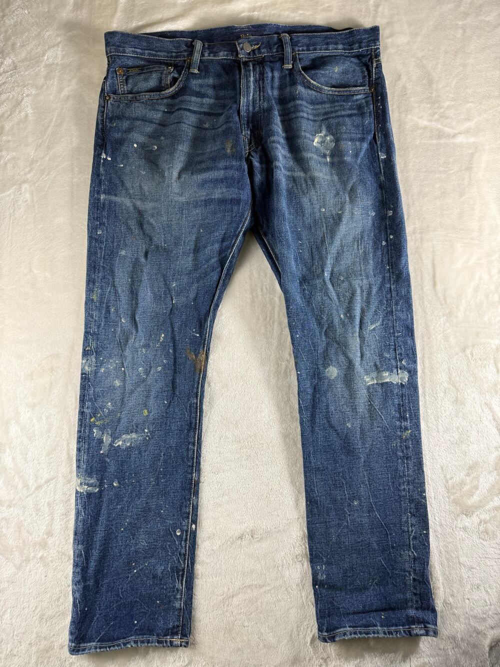 Polo Ralph Lauren The Sullivan Slim Jeans Men's Size 34x30 Paint Splatter